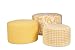 angelo:HOME Round Nesting Ottoman Set Yellow and White Floral