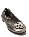Tory Burch 'Reva' Metallic Leather Ballet Flat in Pewter or Gold (10 (US), Pewter)