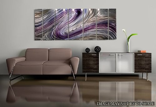 Wild Imagination Modern Metal Wall Art Decor Sculpture, Purple and Silver Large Metal Wall Sculpture and Home Decor On Sale