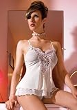 2PC Babydoll Sexy Lingerie Intimate Apparel with Jeweled Embroidered Butterfly and G-String
