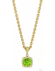 Charles Krypell 18K Yellow Gold Peridot and Diamond Reversible Pastel Pendant