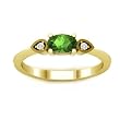 14K Yellow Gold Chatham Created Emerald and Diamond Ring