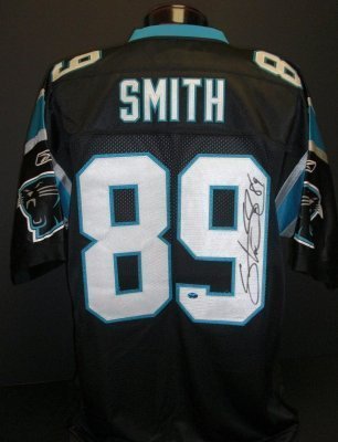 Steve Smith Autographed Carolina Panthers Authentic Black Jersey Steve Smith Authenticity (Unframed)