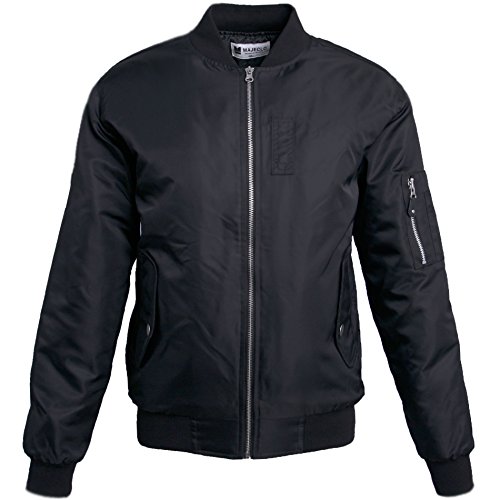 Majeclo Men's Classic Ma-1 Flight Lightweght Bomber Jacket