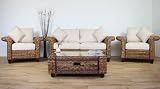 Rattan Direct Ltd. Conservatory furniture NEW YORK ABACA Designer SUITE (Sofa, 2 Armchairs, Coffee table)