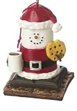 S'mores Santa With Hot Cocoa and a Chocolate Chip Cookie Christmas Ornament