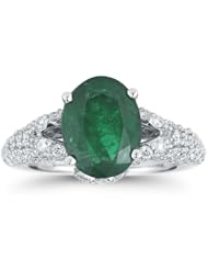 3.45 Ctw Zambian Emerald And Diamond Ring!!!