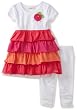 Flapdoodles Girls 2-6X Color Blocked Ruffler Dress Set