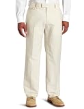 Kenneth Cole Reaction Men's Solid Rigid Waistband Flat Front Pant, Natural, 30x32