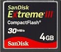 SanDisk SDCFX3-004G-A31 4 GB Extreme III CompactFlash Card (Retail Package)