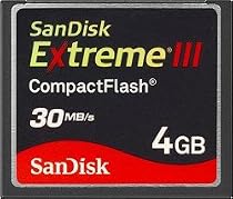 SanDisk SDCFX3-004G-A31 4 GB Extreme III CompactFlash Card (Retail Package)