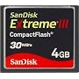 SanDisk SDCFX3-004G-A31 4 GB Extreme III CompactFlash Card (Retail Package)