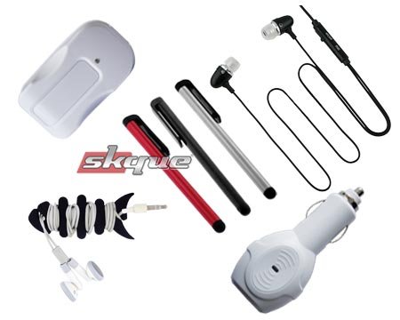 Premium earphone headset w/mic + fishbone holder 