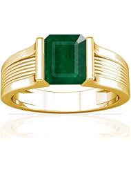 18K Yellow Gold Emerald Cut Emerald Solitaire Ring