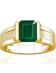 14K Yellow Gold Emerald Cut Emerald Solitaire Ring
