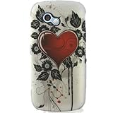 Hard Snap-on Shield With RED SACRED HEART Design Faceplate Cover Sleeve Cas ....