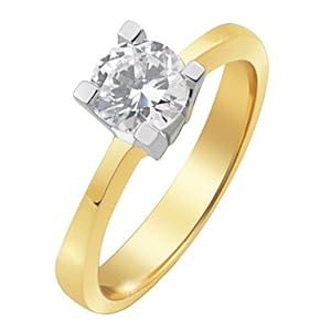 Goldmaid Damen-Ring 4 Weissgoldstotzen 585 Gelbgold 1 Brillant SI/H 1,00 ct. Gr. 56 So R4165GW56