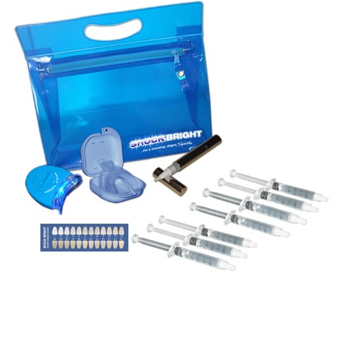Shock Bright Advanced Home Teeth Whitening Kit, 44% Whiteing Gel, Teeth Whitening Pen, Mini-LED Whitening Light On Sale