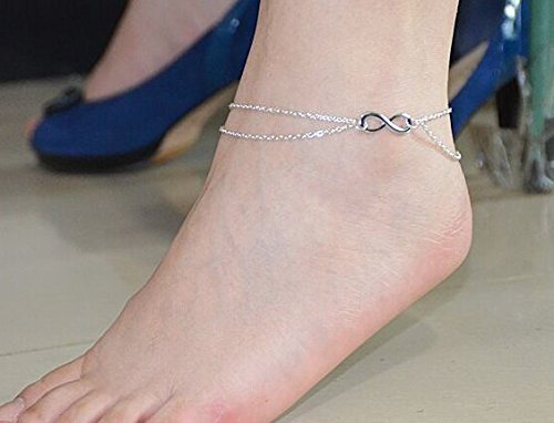 bestwishes2u Retro Silver Infinity Anklet Women Girl Jewerly Love Valentines Day Gift