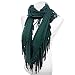 TEAL BLUE FRINGED CIRCLE RING INFINITY SCARF