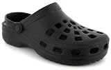 Pop Men's Slip On Mule Style Sandals With Moveable Back Strap - Black