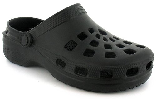 Mens Black Slip On Summer Mule With Strap - Black - UK 9