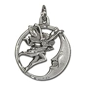 Fairy Moon Pewter Charm