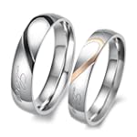 JewelryWe Lover's Heart Shape Stainle...