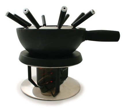 Swissmar AlpenGlow Black 11-Piece Electric Fondue Set