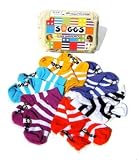 Soggs 6 pairs of stripe design socks in an egg carton