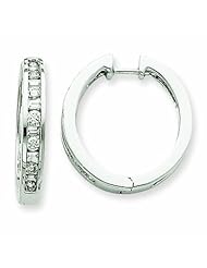 0.8 Carat 14K White Gold Diamond Hoop Earrings