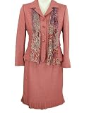 Le Suit 2 Piece Skirt Suit with Scarf Rose 8P