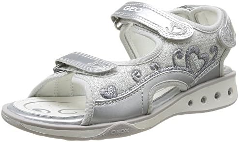Geox Junior SN Jocker 5 Fisherman Sandal (Toddler/Little Kid/Big Kid), Silver, 32 EU (1 M US Little Kid)