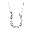 14K White Gold 1/4 ct. Diamond "Horse Shoe" Pendant with Chain