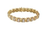 10k Gold Plated Sterling Silver Diamond "Double X" Bracelet (1/10 cttw)