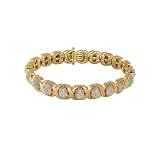 10k Gold Plated Sterling Silver Diamond Double X Bracelet (1 10 cttw)