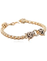 Crystal Panther Link Chain Bracelet, 7.50"