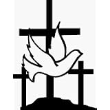 Christian Religious 3 Cross dove jesus vinyl window decal.