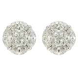 14k White 1.78 Ct Diamond Earrings