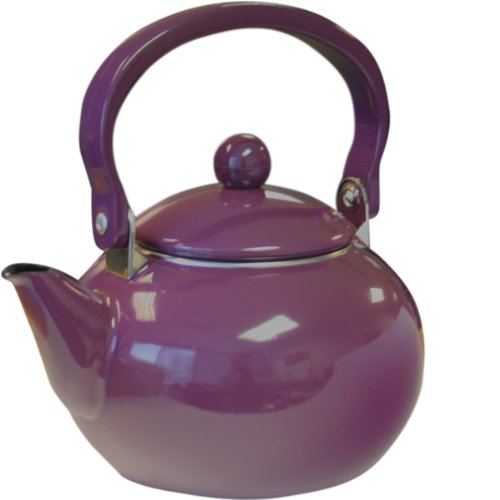 "Calypso Basics 2-Quart Non-Whistling Teakettle, Plum"