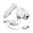 USB Travel Kit with Car Charger, Travel Adapter & Cable for Apple iPod