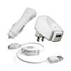 USB Travel Kit with Car Charger, Travel Adapter & Cable for Apple iPod