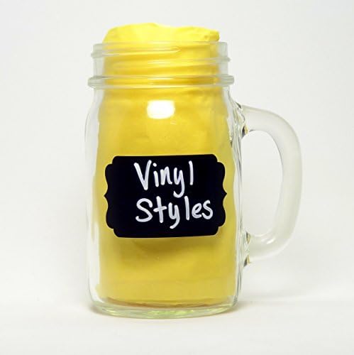 50 Chalkboard Labels by Vinyl Styles - 2.5"W x 1.5"H Fancy Chic Rectangle Epsilon - Reusable Chalkboard Blackboard Labels - Wedding Mason Jar Sticker - Kitchen Organization Pantry Decal Tag Lot