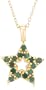 Yellow Gold Plated Sterling Silver Emerald  and Diamond Accent Star Pendant, 18"
