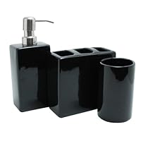 Nuvo Design 3-Piece Nova Ceramic Bath Set, Black