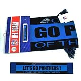 NFL Home of North Carolina Panthers Lets Go Blue Black Fringe Knit Scarf Unisex