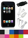 3n1 Combo - Premium Silicone Skin Case Cover with Screen Protector for iPod Touch 2 Generation 2 8gb 16gb 32gb MP3 Player + Bonus Young Micro Shoe Silicone Skin Pouch compatible with Nike+ Sensor (iPod Touch 2 NOT included)
