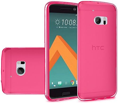 HTC 10 case, HTC M10 case, Screen Protector by Crazycov For HTC M10 Frosted Matte TPU Flexible Thin Gel Cover Case (TPU-Pink)