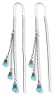 Dangle Blue Topaz Colored CZ Threaders