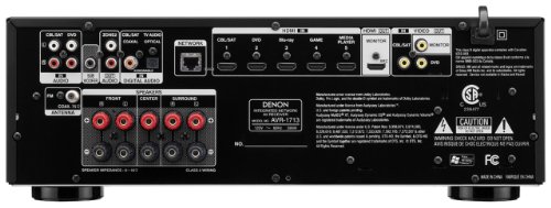 Denon AVR-1713 5.1 Channel 3D Pass Through and Networking Home Theater Receiver with AirPlay and Second Zone Audio Line Outputs.()